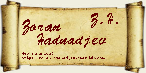 Zoran Hadnađev vizit kartica